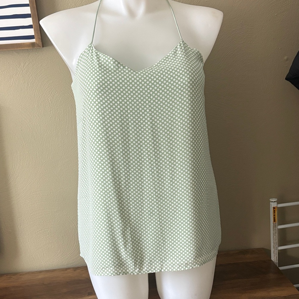 Express Green Polka Dot Tank Top